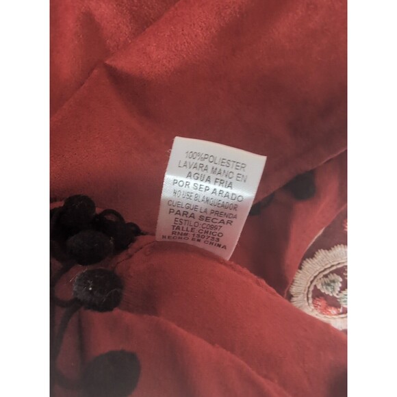 Altar'd State Red Mini Skirt Size Small Linen Blend Floral Bird Embroidered Boho - Picture 7 of 10